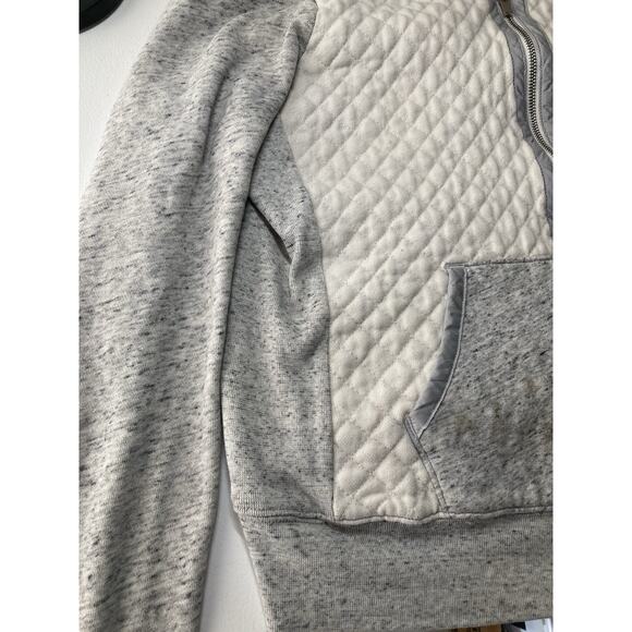 Abercrombie & Fitch Hoodie Womens White And Gray Large Full Zip Fleece - Picture 3 of 13